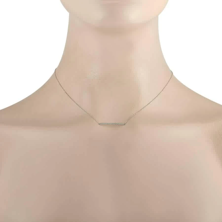 商品LB Exclusive|14K White Gold 0.10 ct Diamond Bar Necklace,价格¥2265,第2张图片详细描述