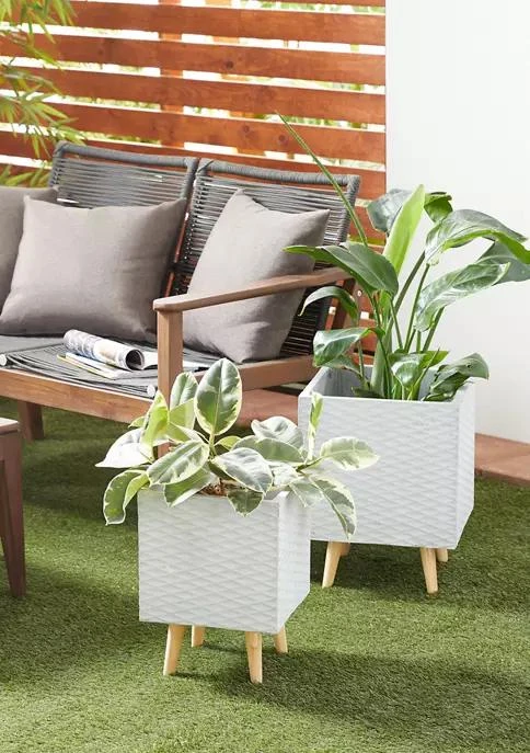 商品Monroe Lane|Lane Contemporary Ceramic Planter   Set Of 2,价格¥1616,第2张图片详细描述