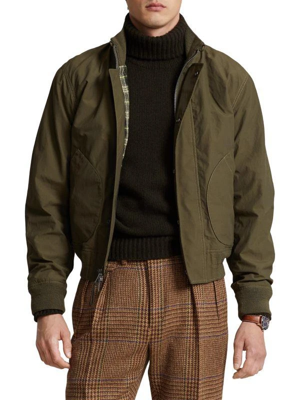 商品Ralph Lauren|TBD-Deck Leather Trim Bomber Jacket,价格¥2931,第1张图片