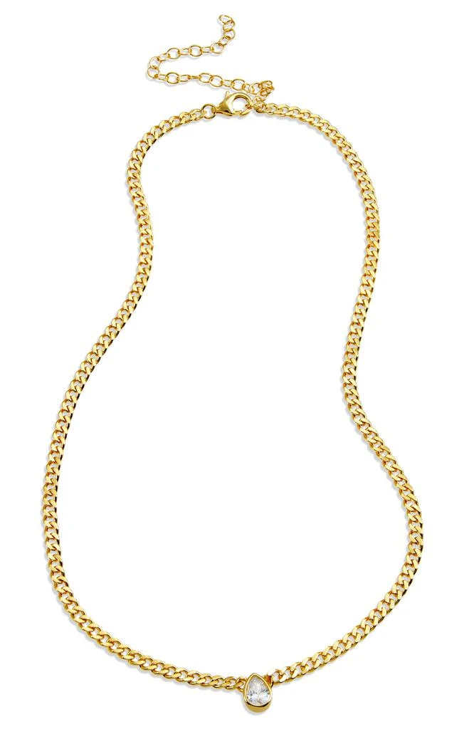 商品Savvy Cie Jewels|18k Gold Pl. Pear CZ Neck.,价格¥867,第1张图片