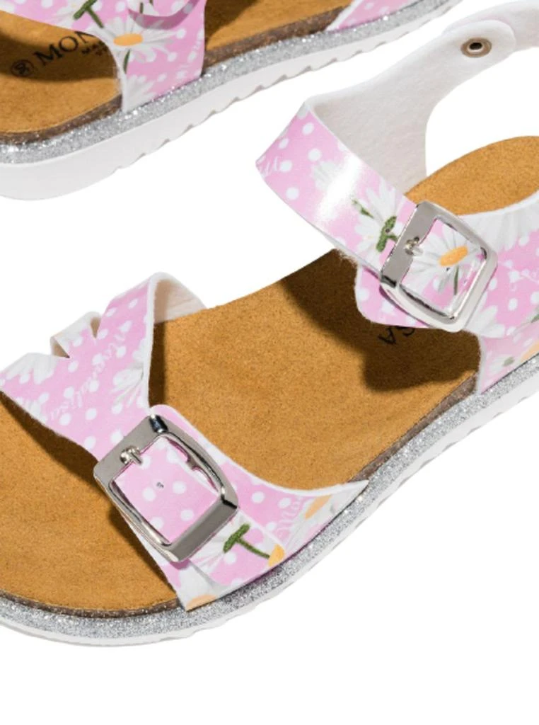 商品MONNALISA|Monnalisa Pink Polka Dot Sandals With Floral Print,价格¥581,第3张图片详细描述