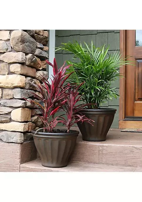 商品belk|Decor 20 In Charlotte Dual Wall Polyresin Planter   Rust   Set Of 4,价格¥965,第1张图片