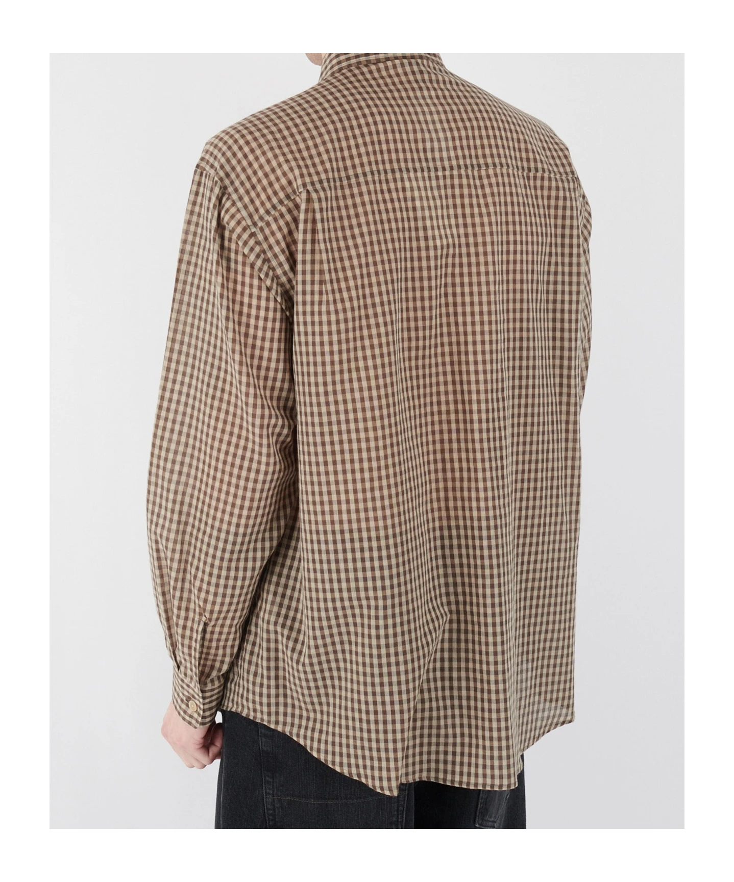商品【商品预售7天】 AURALEE|AURALEE 男士衬衫 A25SS01GCAIRYLIGHTCOTTONCHECKBIGSHIRTBROWN 花色,价格¥3569,第4张图片详细描述