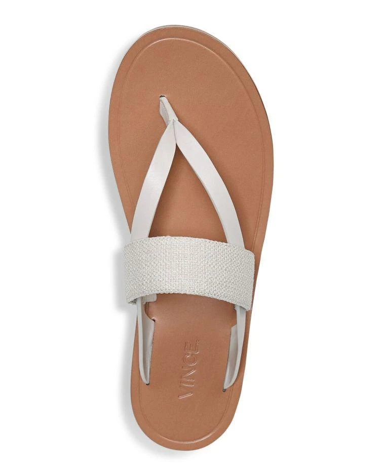 商品Vince|Tess Leather and Woven Thong Sandals,价格¥734,第3张图片详细描述