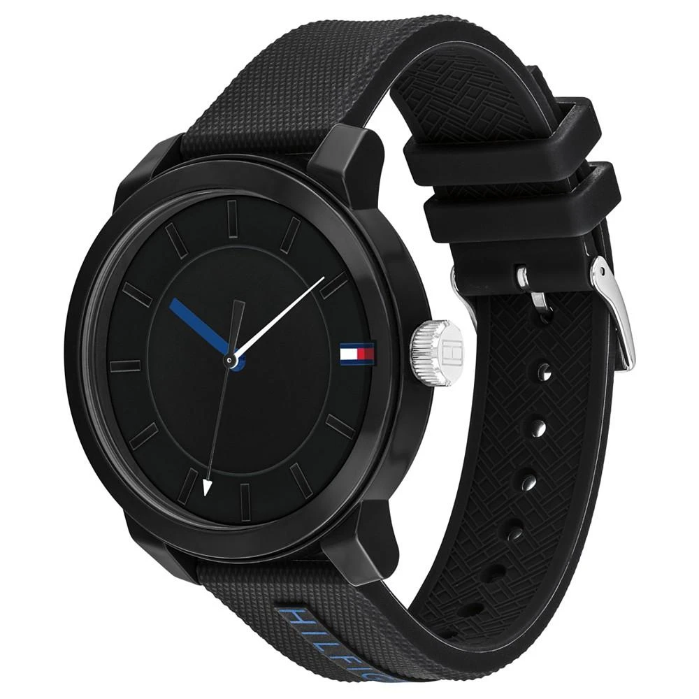 商品Tommy Hilfiger|Men's Black Silicone Strap Watch 44mm, Created for Macy's,价格¥646,第2张图片详细描述