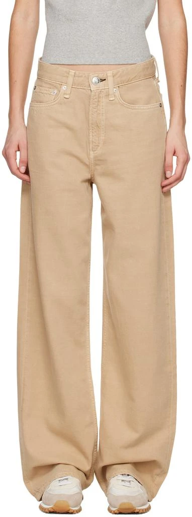 商品Rag & Bone|Beige Featherweight Logan Jeans,价格¥871,第1张图片