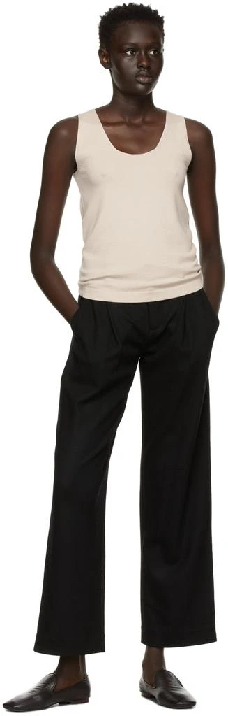 商品Vince|Black Wool Pleat Wide Trousers,价格¥648,第4张图片详细描述