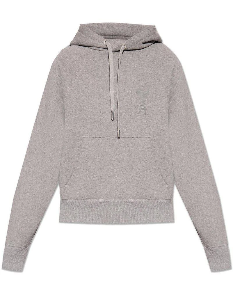 商品AMI|AMI Logo-Embroidered Drawstring Hoodie,价格¥2169,第1张图片