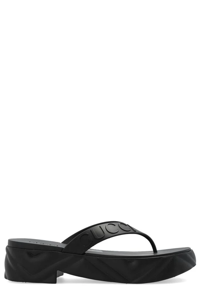 商品Gucci|Gucci Logo Detail Platform Sandals,价格¥2321,第1张图片