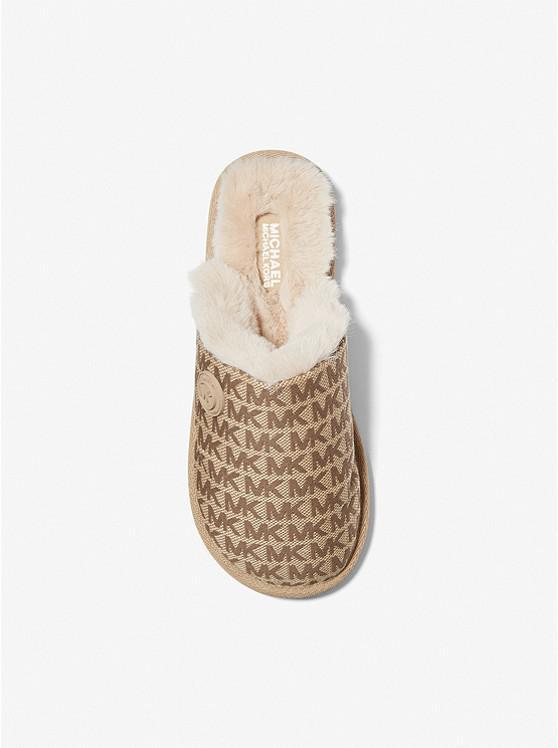 商品Michael Kors|Janis Faux Fur-Lined Logo Jacquard Slipper,价格¥704,第5张图片详细描述