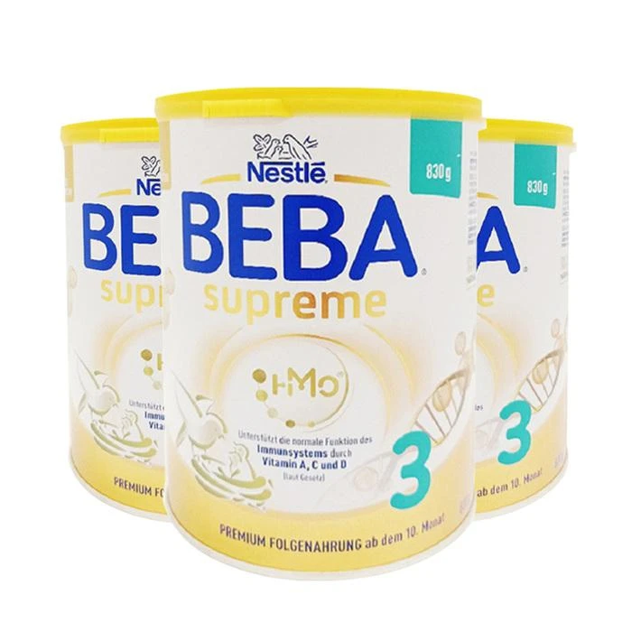 商品Beba|Nestle BEBA 3德国版雀巢至尊高端奶粉3段 830g,10个月以上*3罐,价格¥1251,第1张图片详细描述