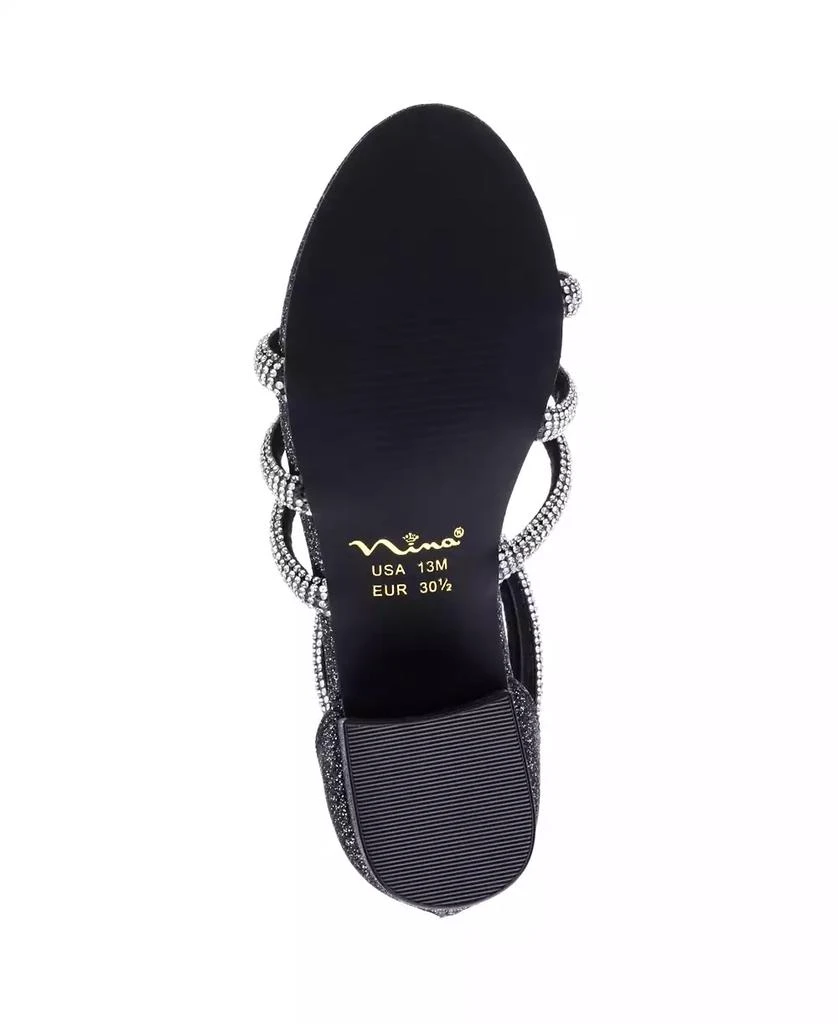 商品Nina|Little Girls Sparklar Rhinestone Embellished Dress Sandal,价格¥447,第5张图片详细描述