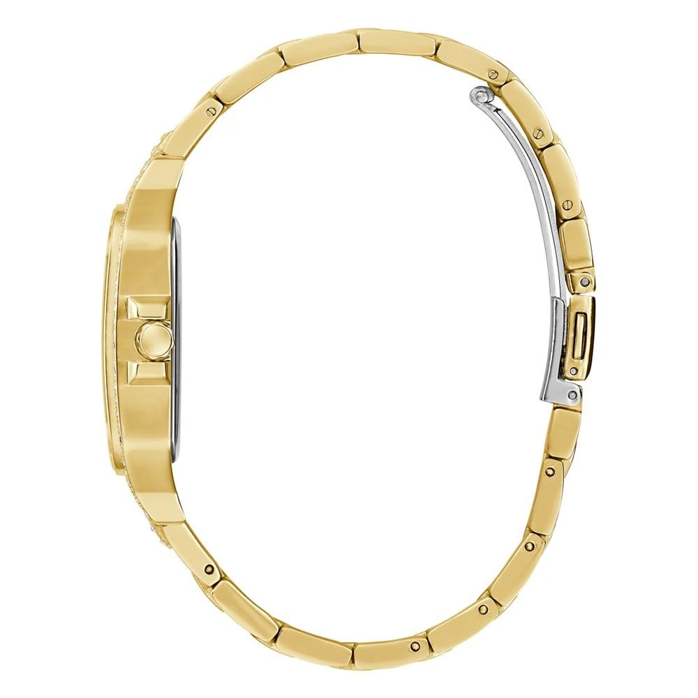 商品GUESS|Women's Glitz Gold-tone Stainless Steel Bracelet Watch 35mm,价格¥614,第2张图片详细描述