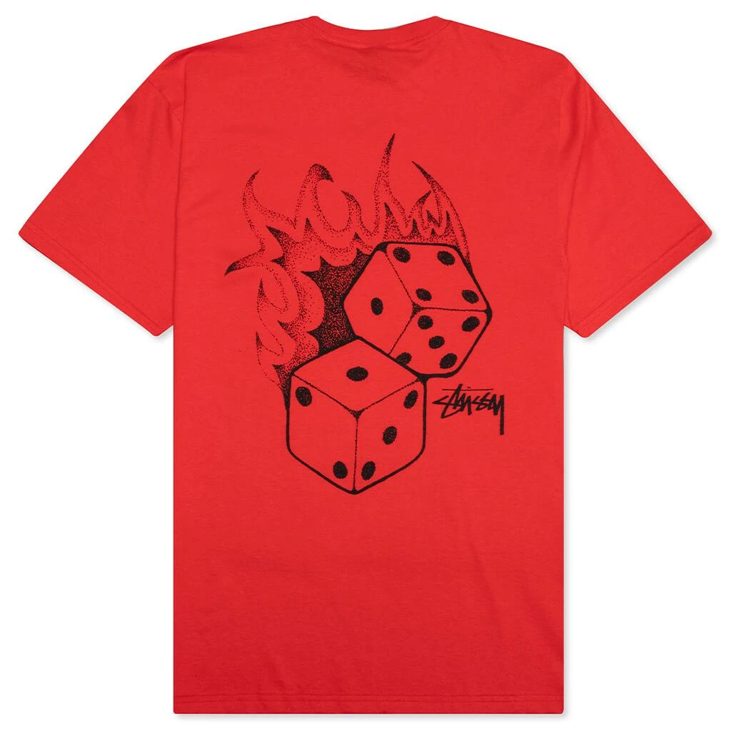 商品STUSSY|Stussy Fire Dice Tee - Red,价格¥338,第2张图片详细描述