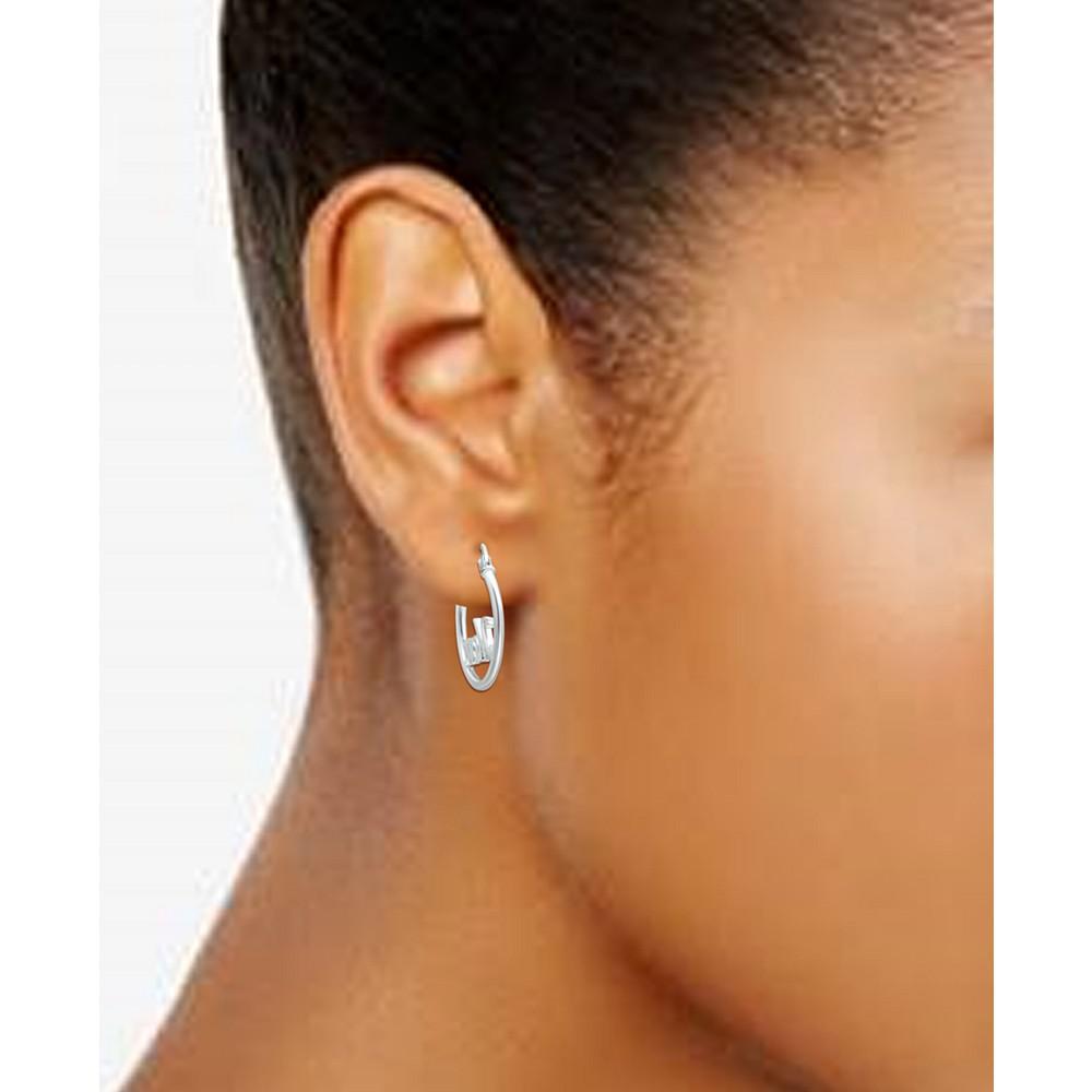 商品Giani Bernini|Giani Bernini Infinity Accent Small Hoop Earrings in Sterling Silver, 0.75", Created for Macy's, Created for Macy's,价格¥120,第4张图片详细描述