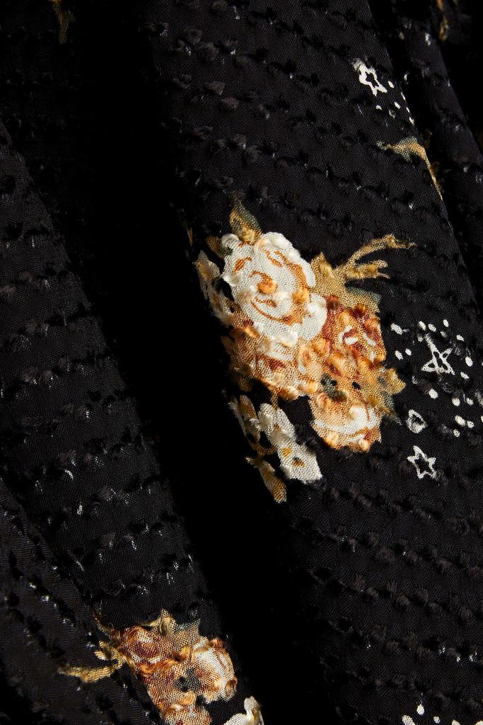 Ruffled floral-print fil coupé woven blouse商品第2张图片规格展示
