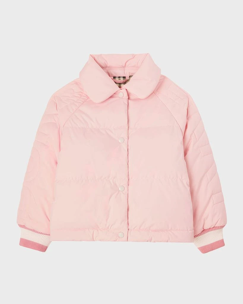 商品Burberry|Girl's Athena Puffer Bomber Jacket, Size 3-14,价格¥2300,第1张图片