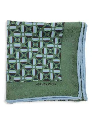商品[二手商品] Hermes|Hermès Scarf In Blue & Green Cashmere 70,价格¥5533,第3张图片详细描述