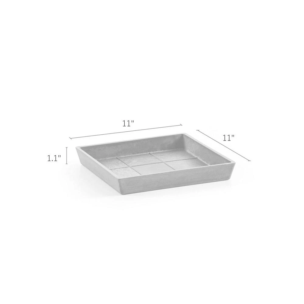 商品ECOPOTS|Square Plastic Flower Pot Saucer, Dark Grey, 11",价格¥169,第3张图片详细描述