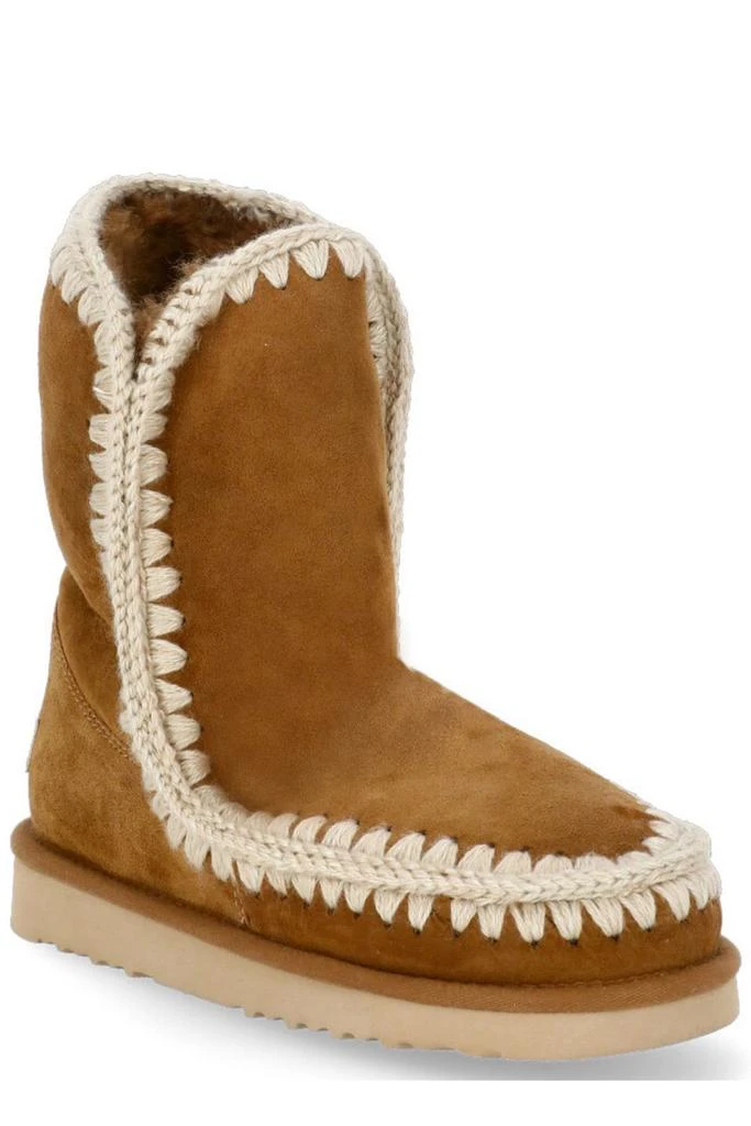 商品Mou|Mou Crochet Stitch-Trim Round-Toe Boots,价格¥1030,第2张图片详细描述