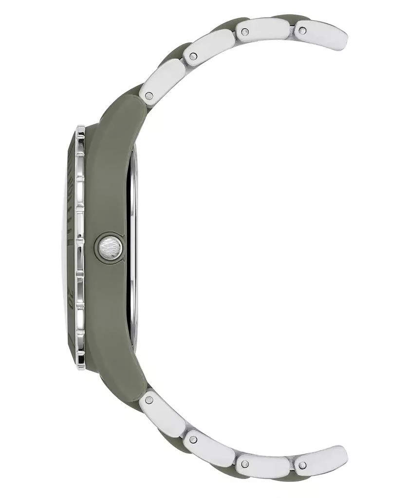 商品Anne Klein|Women's Three-Hand Quartz Silver-Tone and Olive Green Solar Oceanwork Plastic Bracelet Watch, 38.5mm,价格¥562,第2张图片详细描述