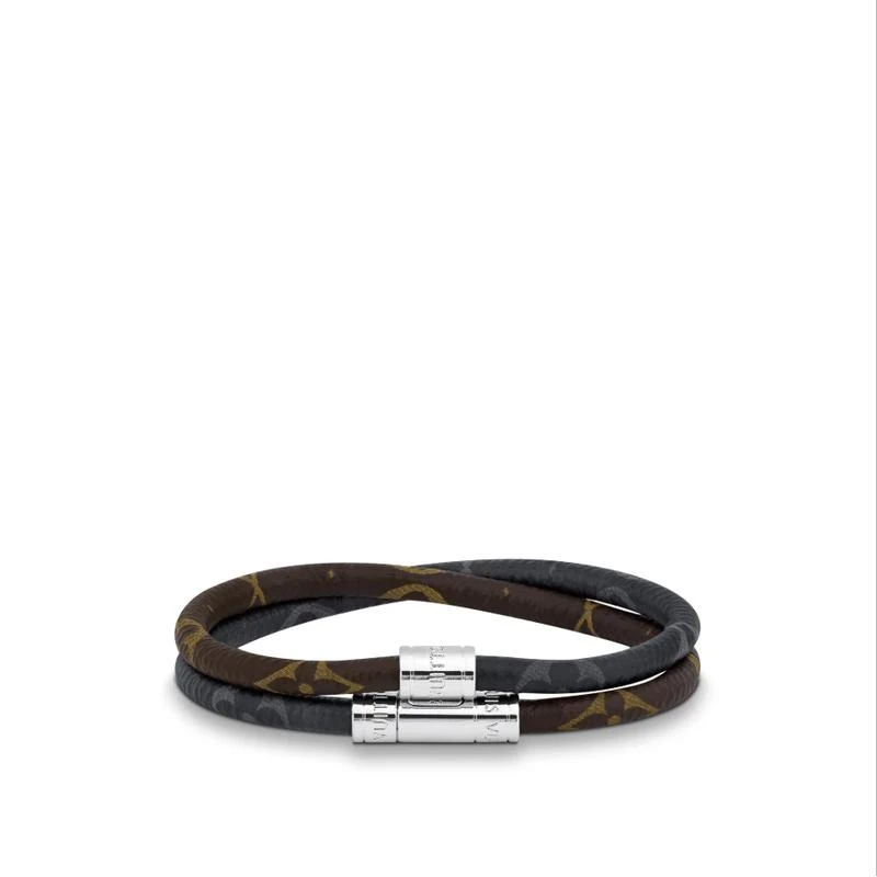 商品Louis Vuitton|LV/路易威登 男士棕色/黑色帆布/皮革手链,价格¥2848,第1张图片