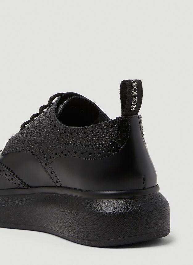 Platform Brogue Lace-Up Shoes in Black商品第6张图片规格展示