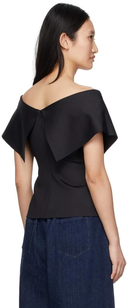 商品ROSETTA GETTY|Black Fold Off-Shoulder T-Shirt,价格¥1515,第3张图片详细描述