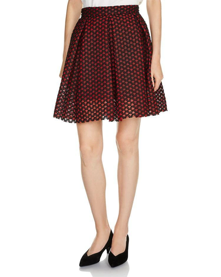 商品Maje|Juliette Pleated Embroidered Mesh Skirt,价格¥1092,第1张图片