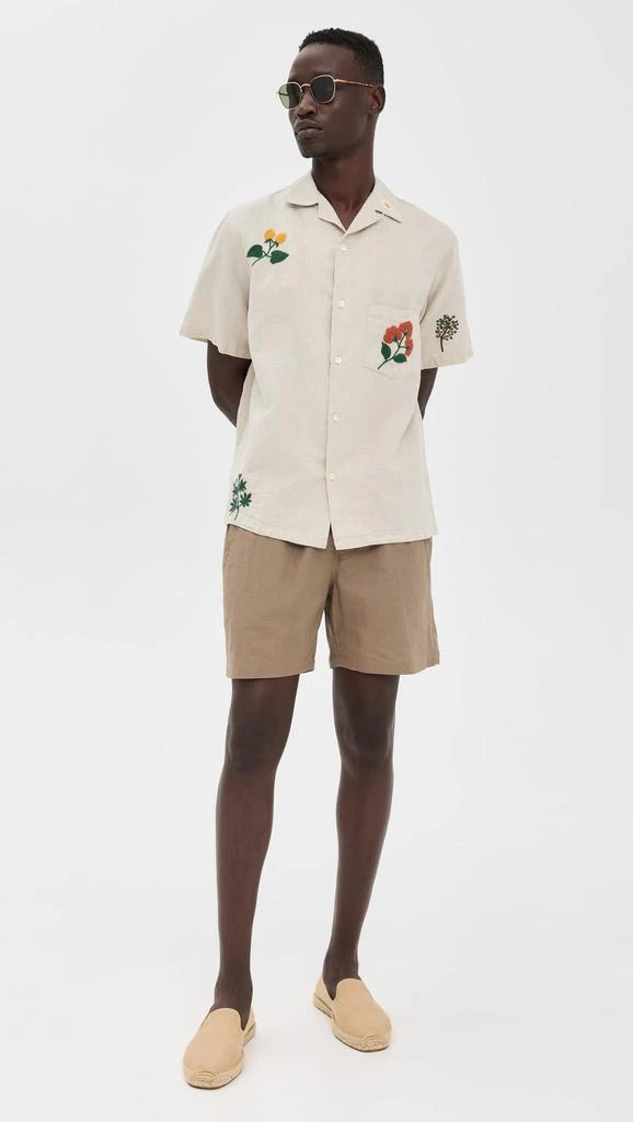 商品OAS|Taupe Linen Shorts 6.25",价格¥492,第4张图片详细描述