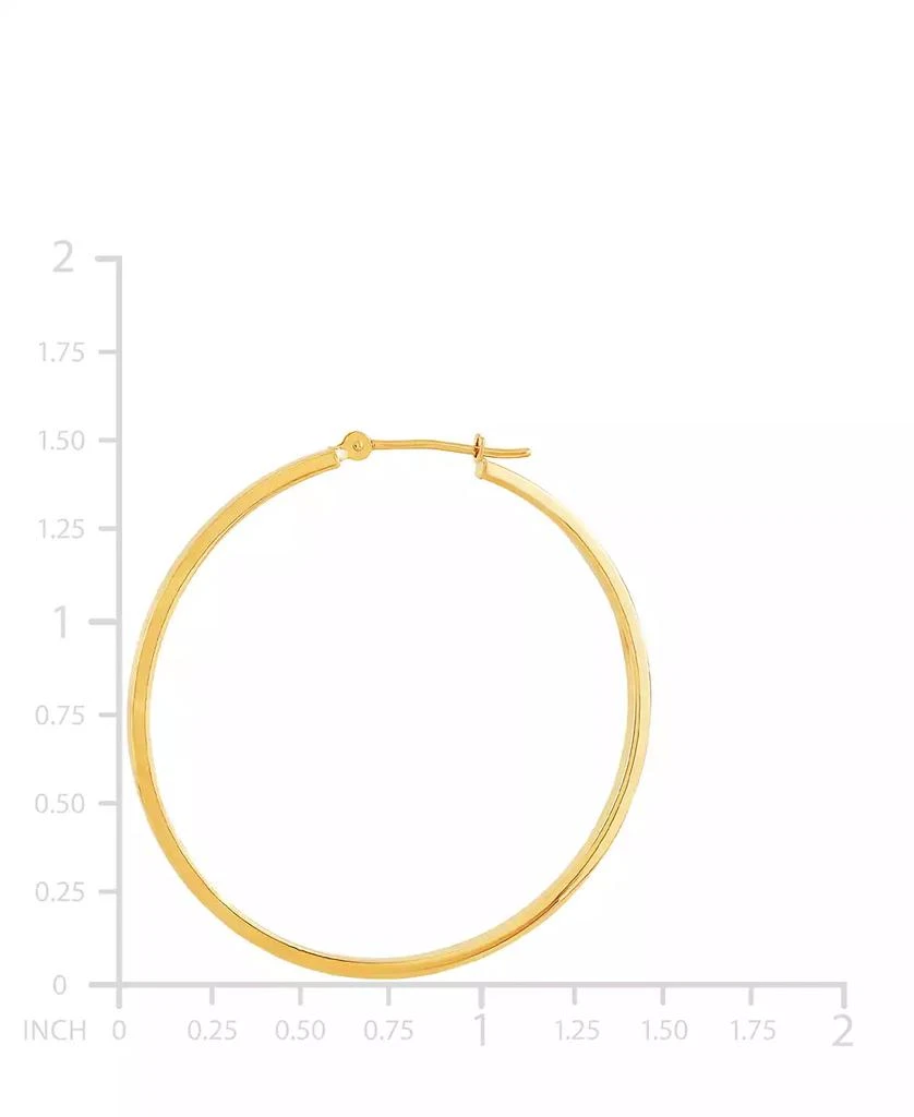 Medium Flat-Edge Hoop Earrings in 10k Gold (Also in 10k Rose Gold and 10k White Gold), 1-1/2" 商品