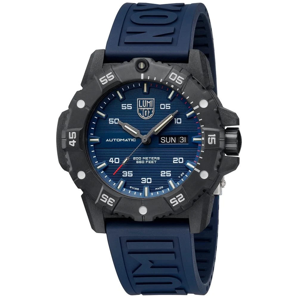 商品Luminox|Men's Swiss Automatic Master Carbon Seal Blue Rubber Strap Watch 45mm,价格¥8999,第2张图片详细描述
