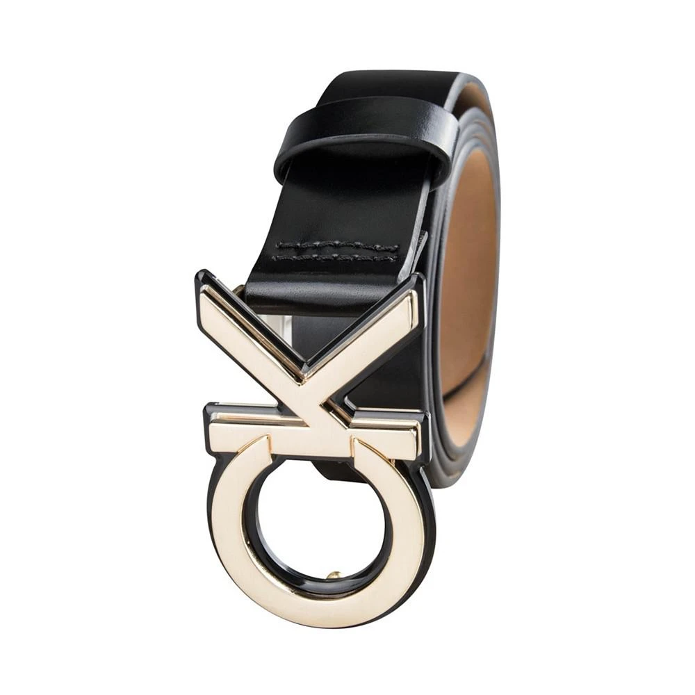 商品Calvin Klein|Women's Lucite Monogram Plaque Buckle Dress Belt,价格¥203,第5张图片详细描述