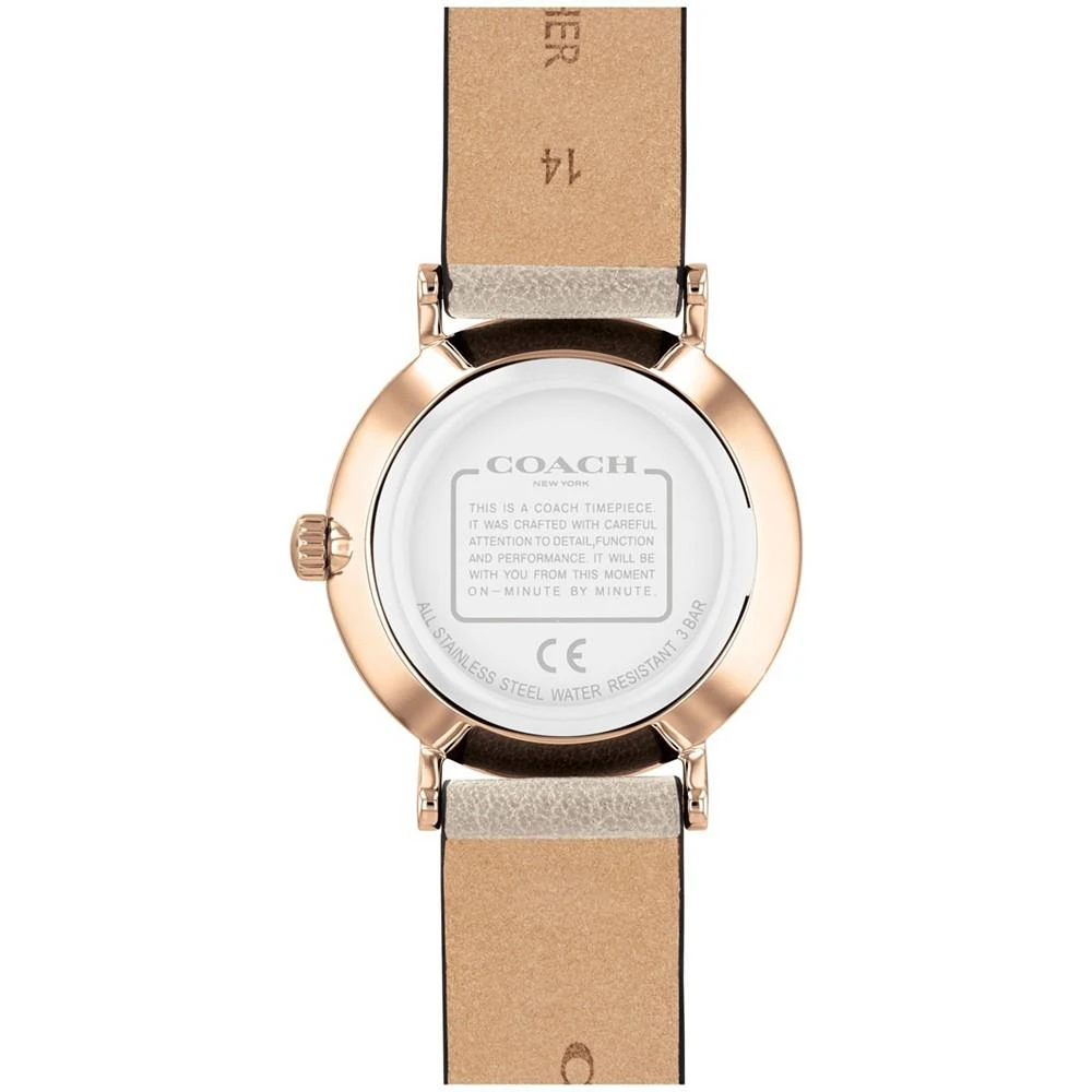 商品Coach|Women's Perry Chalk Leather Strap Watch,价格¥987,第3张图片详细描述