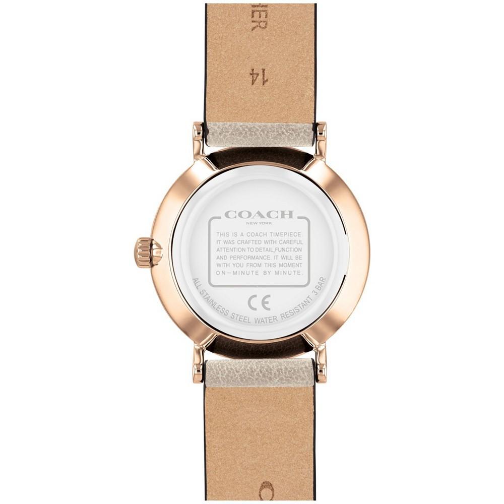 商品Coach|Women's Perry Chalk Leather Strap Watch,价格¥899,第5张图片详细描述