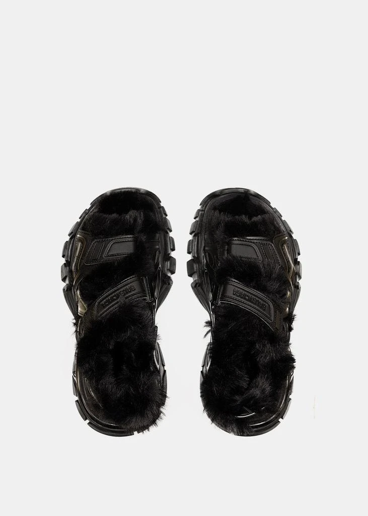 商品Balenciaga|Balenciaga Black Faux-Fur Track Sandals,价格¥3625,第5张图片详细描述