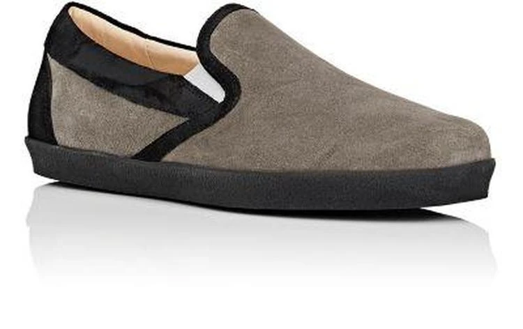 商品Barneys New York|Suede-Trimmed Slip-On Sneakers,价格¥961,第2张图片详细描述