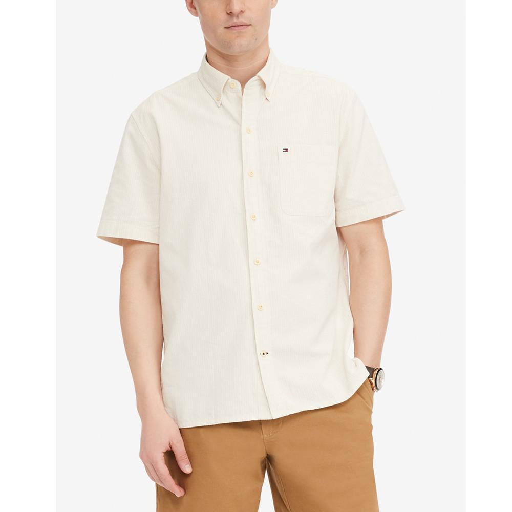 商品Tommy Hilfiger|Men's TH Flex Beach Seersucker Custom-Fit Shirt,价格¥182,第1张图片