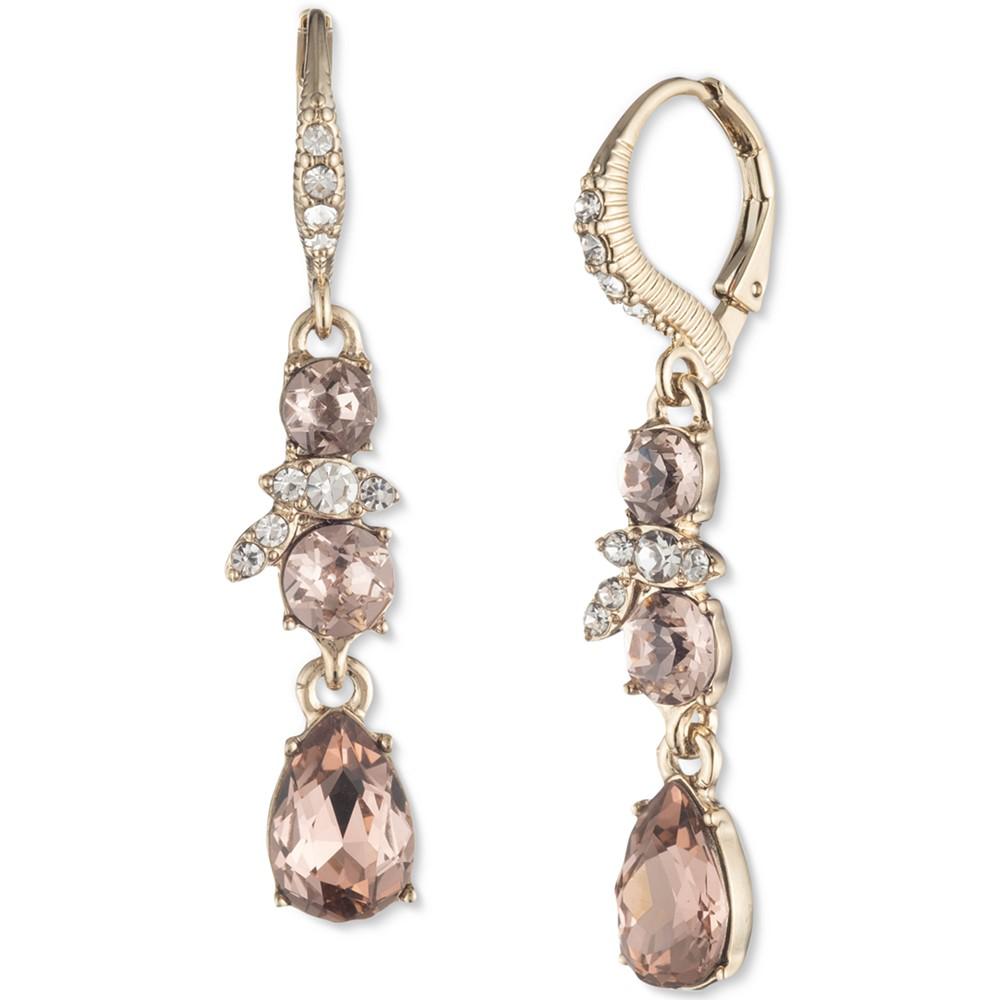 Gold-Tone Crystal Cluster Drop Earrings商品第1张图片规格展示