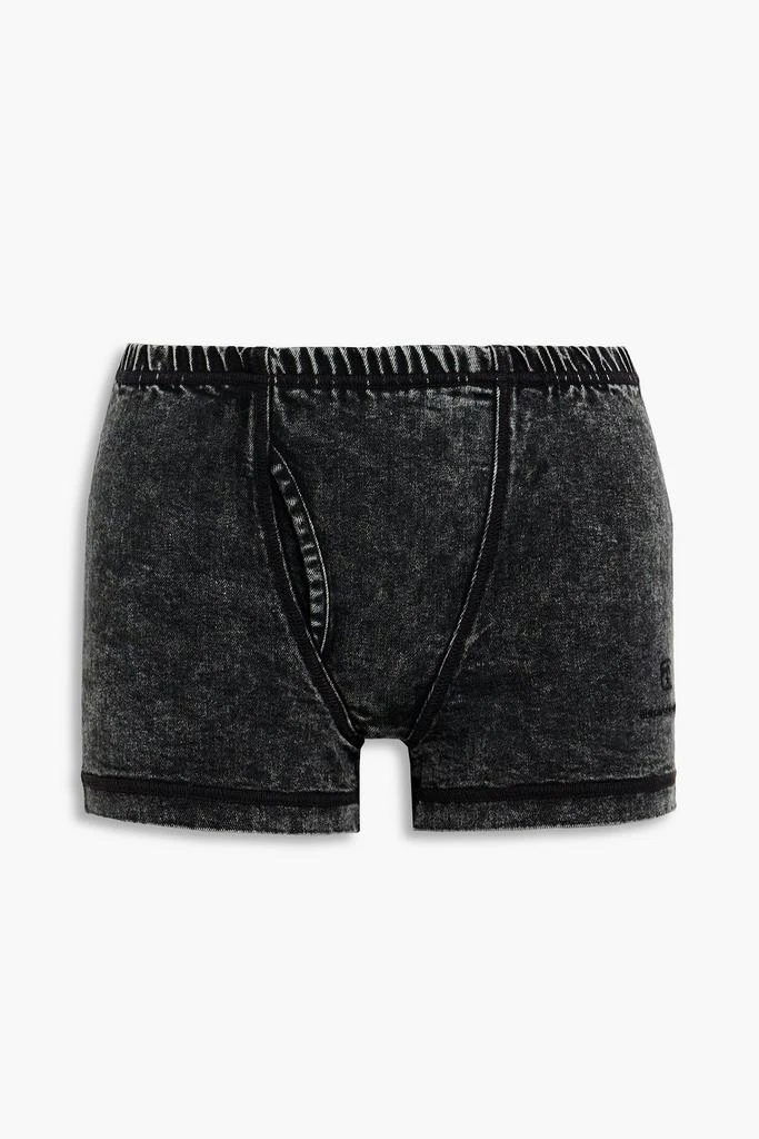 商品Alexander Wang|Paneled acid-wash denim shorts,价格¥596,第3张图片详细描述