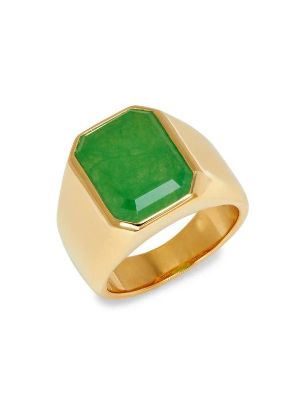 商品Effy|14K Goldplated Sterling Silver & 8.30 TCW Jade Ring,价格¥1162,第1张图片