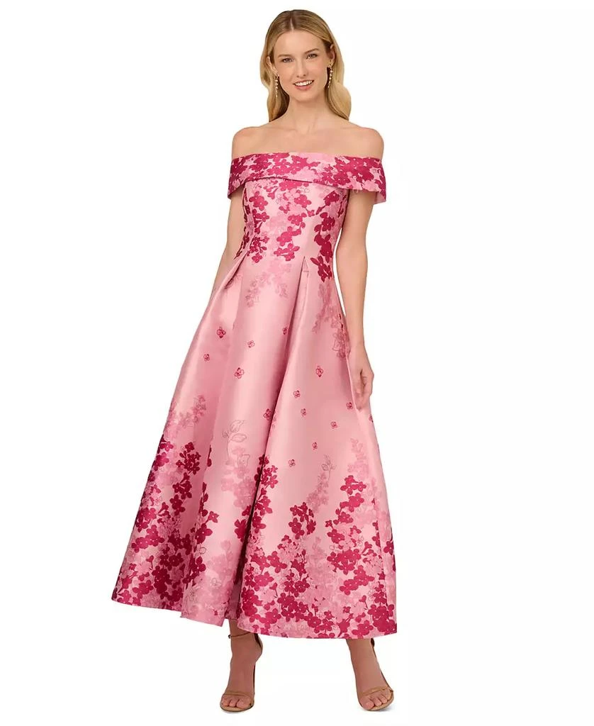 商品Adrianna Papell|Women's Floral-Print Off-The-Shoulder Dress,价格¥1848,第3张图片详细描述