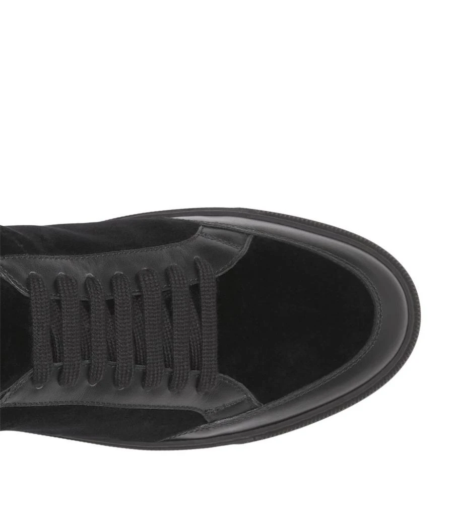 Leather Velvet-Panel Sneakers 商品