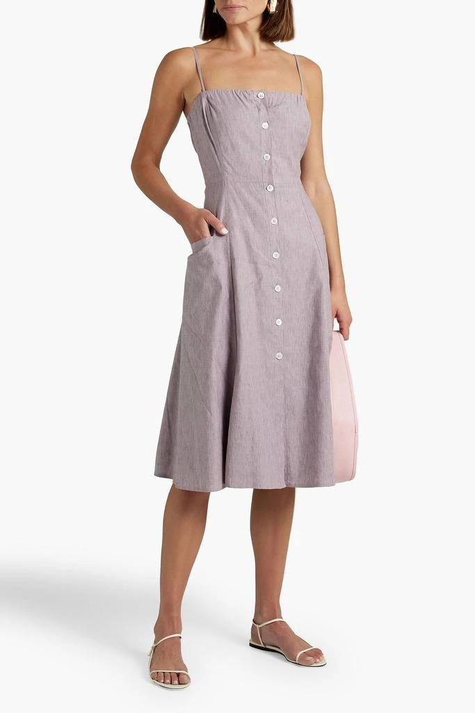 商品Theory|Mel mélange linen-blend dress,价格¥1363,第4张图片详细描述