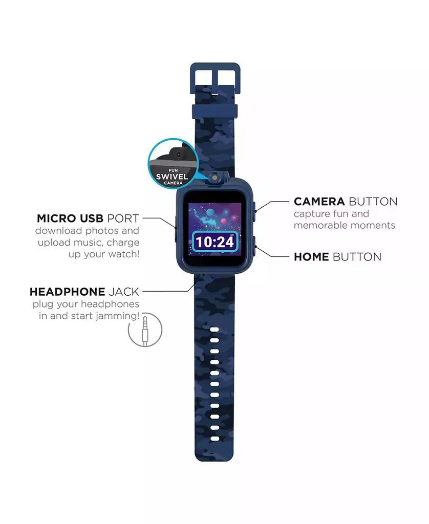 商品Playzoom|Kid's 2 Blue Camouflage Print Tpu Strap Smart Watch,价格¥484,第4张图片详细描述