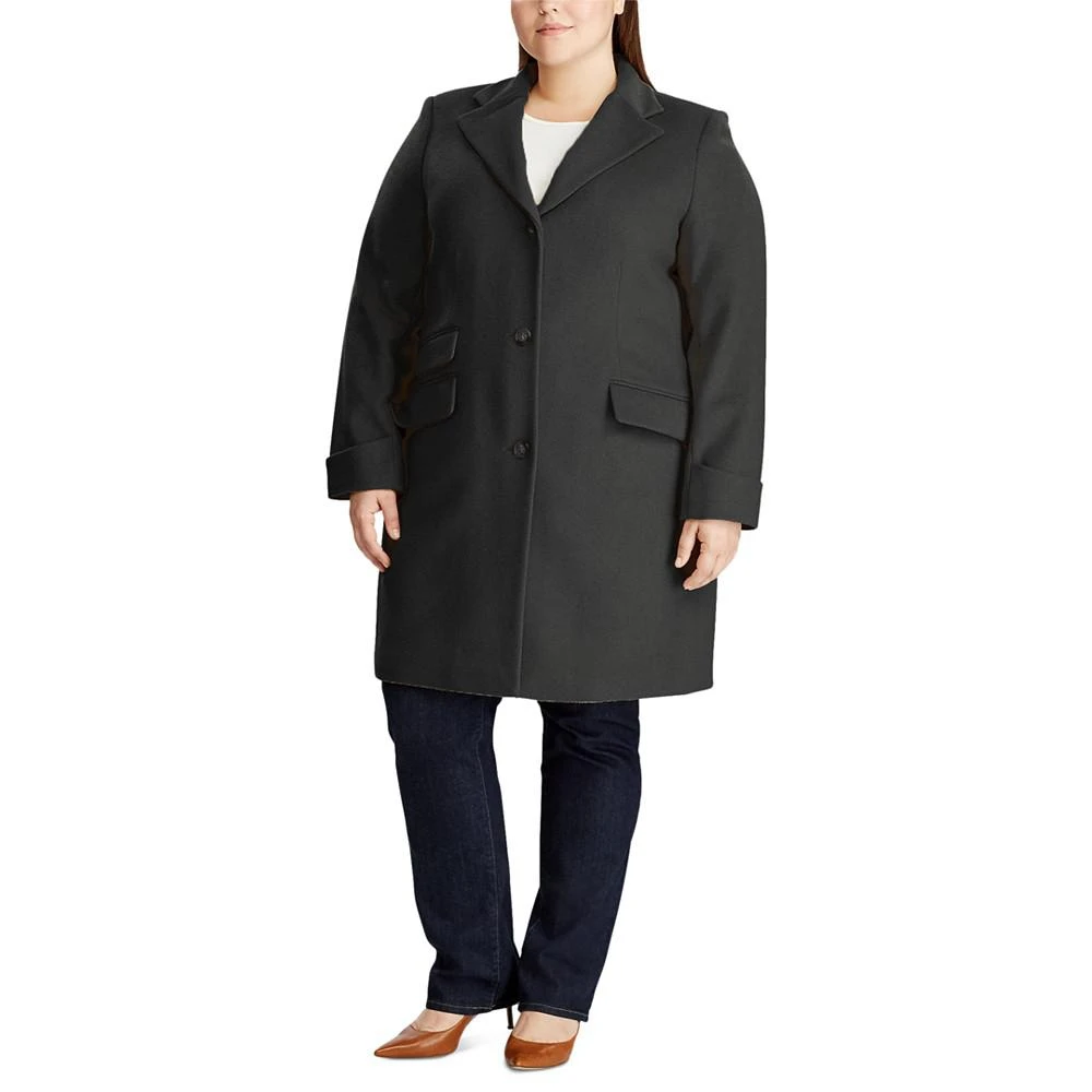 商品Ralph Lauren|Women's Plus Size Buttoned Walker Coat, Created for Macy's,价格¥915,第3张图片详细描述