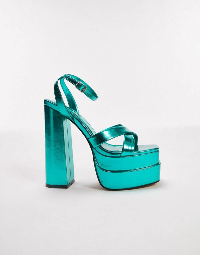 商品Topshop|Topshop Scout high platform sandal in turquoise,价格¥295,第4张图片详细描述