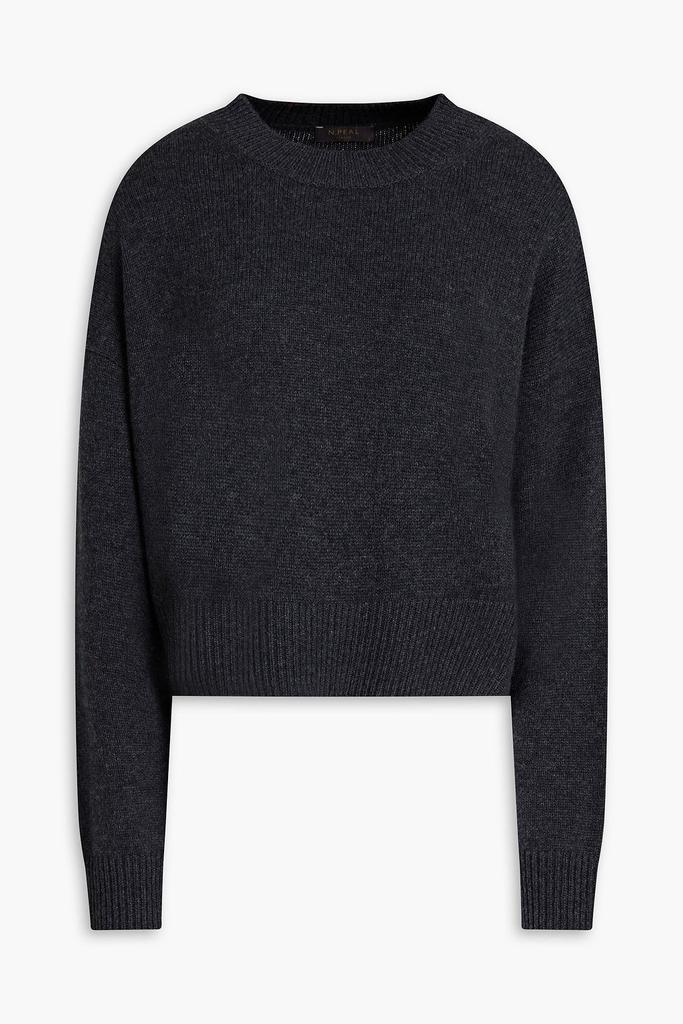 Cropped mélange cashmere sweater商品第1张图片规格展示