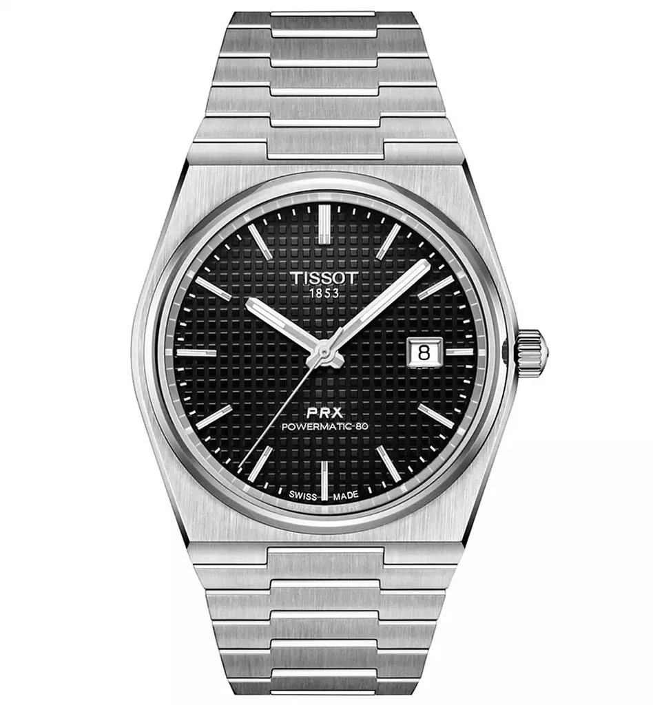 商品Tissot|Men's Swiss Automatic PRX Powermatic 80 Stainless Steel Bracelet Watch 40mm,价格¥5674,第1张图片