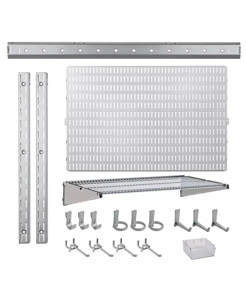 商品Allspace|21 Piece Garage Organizer Wall Storage System with Hooks and Hangers,价格¥618,第1张图片
